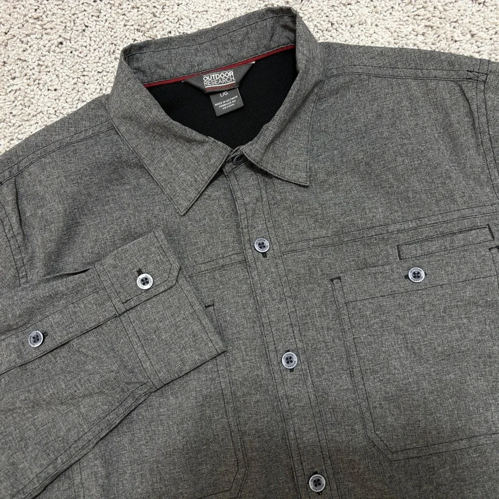 Outdoor Research Shirt Wayward II LS Long Sleeve Button Stretch Gray Mens Large - Picture 1 of 16